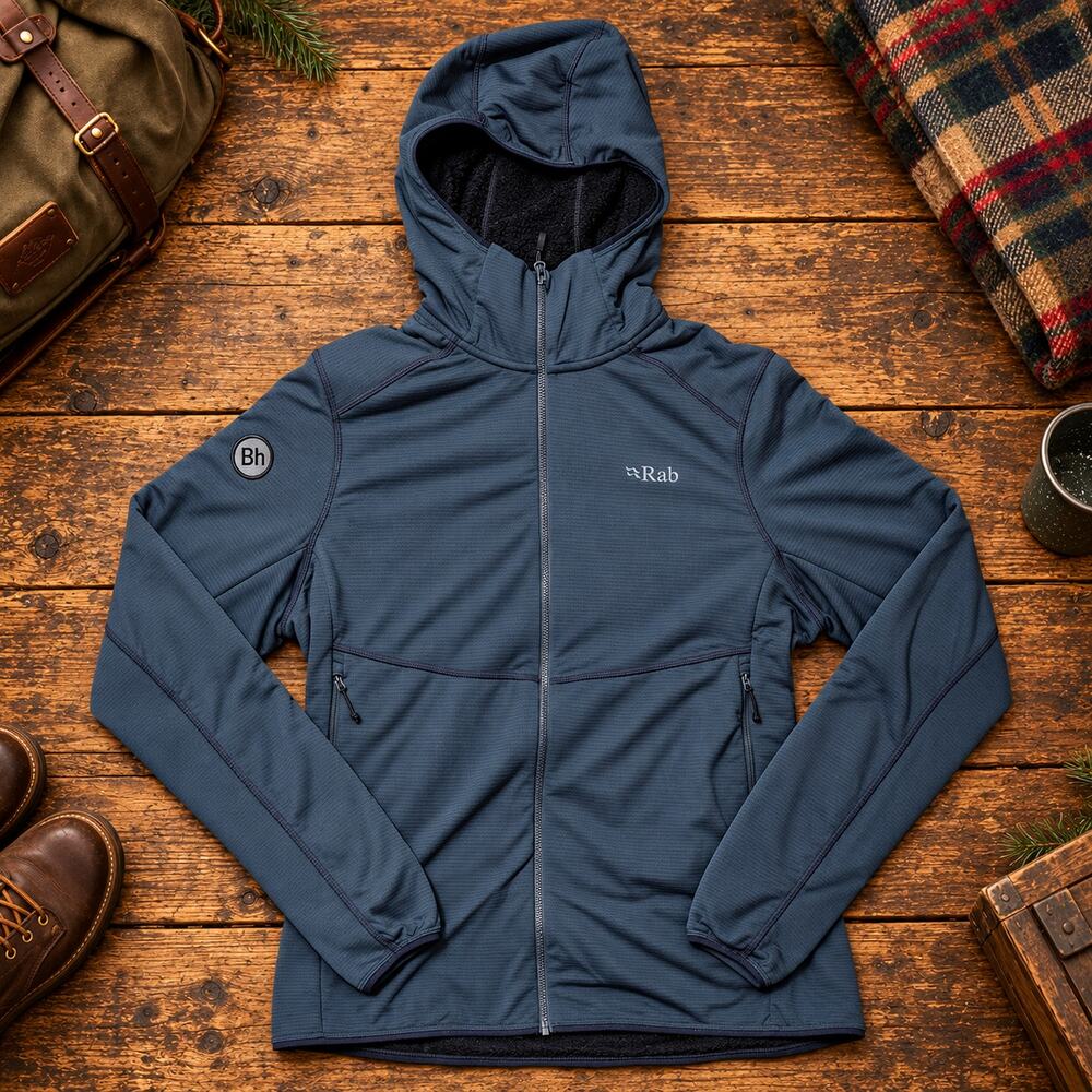 Rab Evolute Hoody Womens L Blue Full Zip Hooded Jacket Technical Fleece QFG-20